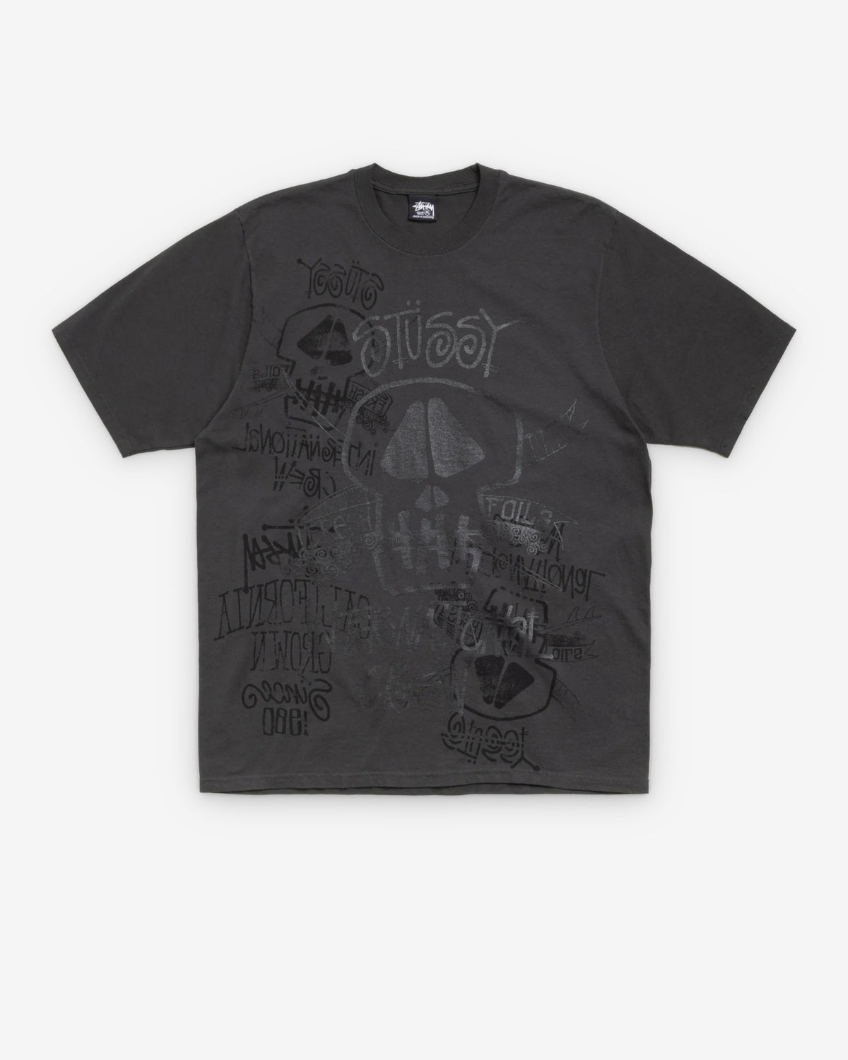 Stüssy - Men's Skulls Pigment Dyed Tee - (Faded Black)