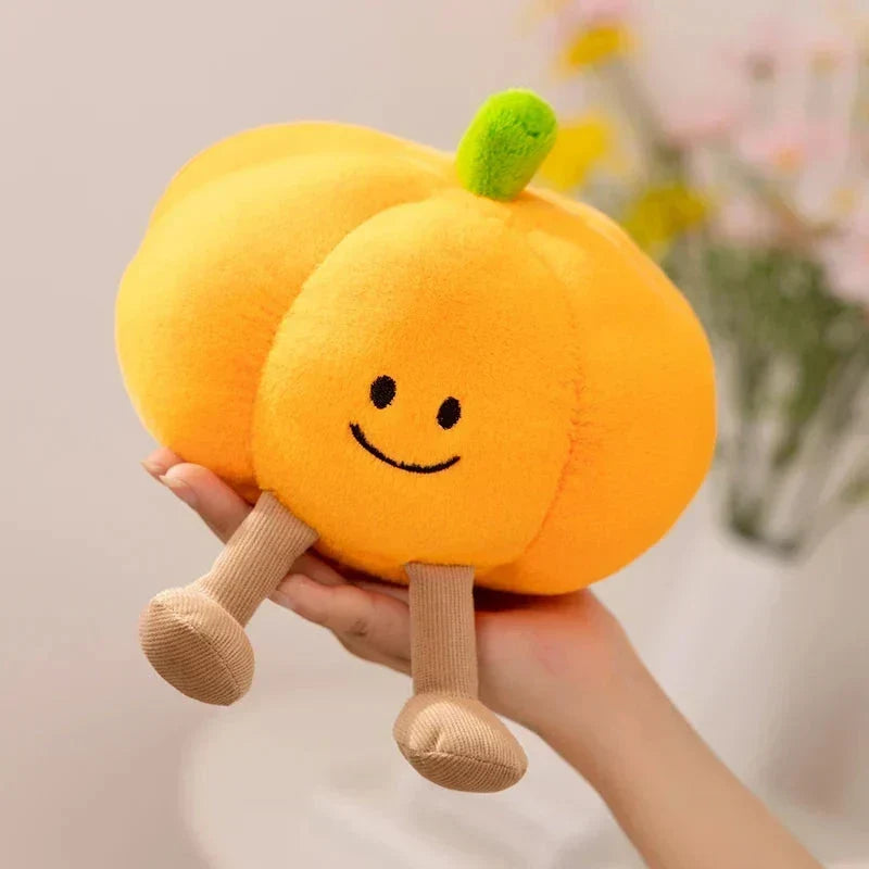 Adorable Smiling Pumpkin Ghost Plush for Halloween Fun!